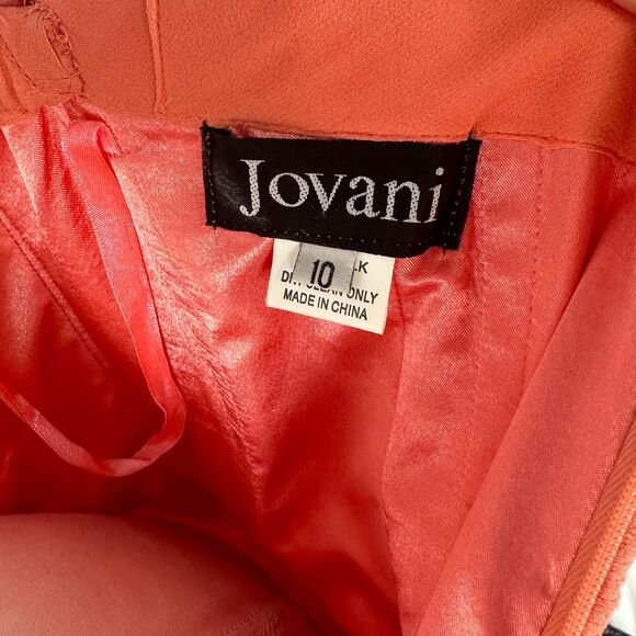 Jovani Vibrant Orange Maxi Dress with Shawl - Picture 7 of 7